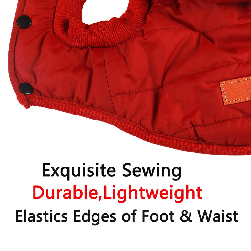 Vecomfy Fleece and Lining Extra Warm Dog Hoodie in Winter,Small Dog Jacket Puppy Coats with Hooded Small (Pack of 1) Red - BeesActive Australia