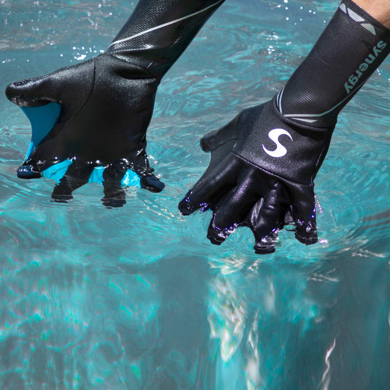 [AUSTRALIA] - Synergy Neoprene Thermal Swim Gloves Small Swim - Blue 