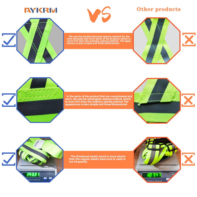 AYKRM 9 Color Reflective Vest with Hi Vis Bands, Fully Adjustable & Multi-Purpose: Running, Cycling, Motorcycle Safety, Dog Walking - High Visibility RED S-XL - BeesActive Australia