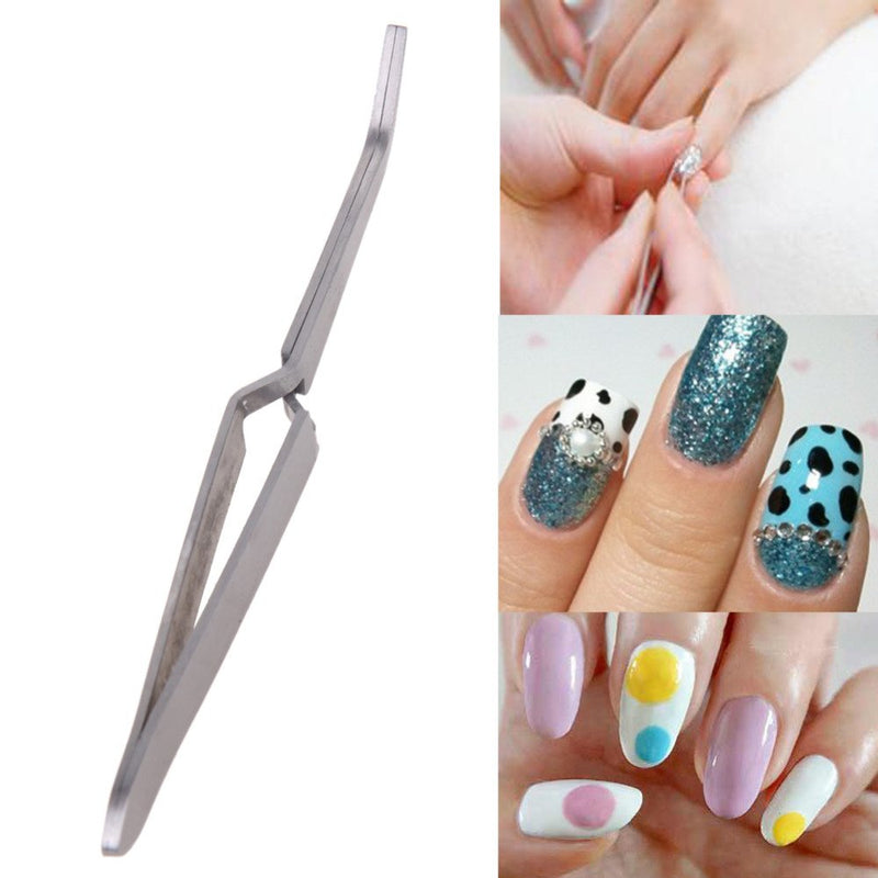 Yimart 1pcs Nail Professional Tools Multi-Function Nail Art Rhinestones Decoration Picking Clip Nipper Stainless Steel Tweezers - BeesActive Australia