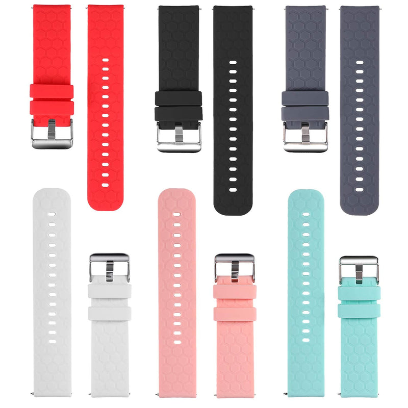 6-Pack Soft Silicone Bands Compatible with Donerton P22 P32 P36 &KALINCO P22 Smart Watch, Quick Release Replacement Bands Sport Straps for P22 Smart Watch Bands Women&Men - BeesActive Australia