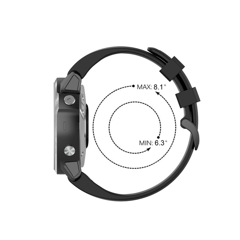 Compatible for Garmin Fenix 6S/6S Pro, 20mm Width Silicone Strap WatchBand Replacement for Garmin Fenix 6S/fenix 6S pro/fenix 6S Sapphire/Fenix 5S/Fenix 5S plus/D2 delta S Smartwatches Black - BeesActive Australia