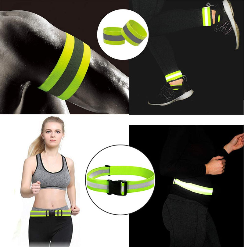 Reflective Vest, Reflective Glow Belt with 2Pack Reflector Armbands, Adjustable Elastic Safety Vest Outdoor Reflective Belt High Visibility, Ultralight & Comfy for Running, Jogging, Walking, Cycling, - BeesActive Australia