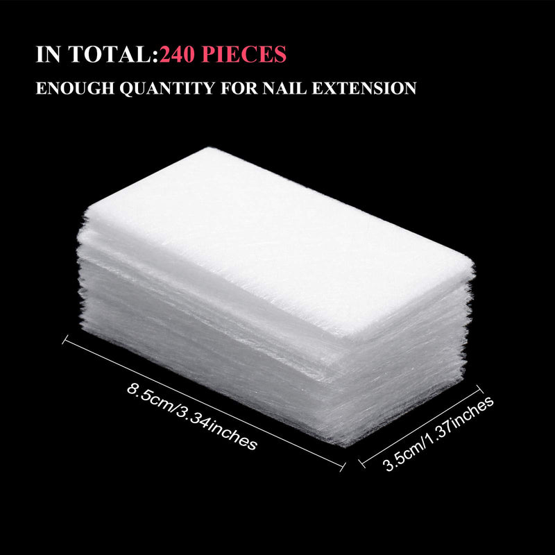 240 Pieces Nail Extension Silk Fiberglass Nail Wrap Non Woven Fiber Gel Nail Care Tool for Women DIY Nail Art Extension Accessories - BeesActive Australia