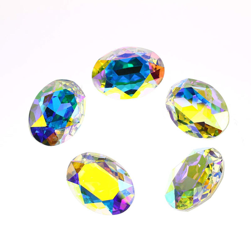 DONG ZHOU 75 Pieces DIY Nail Art Rhinestone Crystal AB Glass Rhinestone Nail Set Loose Beads Crystal Sewing On Stone Pointed Back Jewelry Rhinestone Gems Decorations for Nail Art Craft - BeesActive Australia