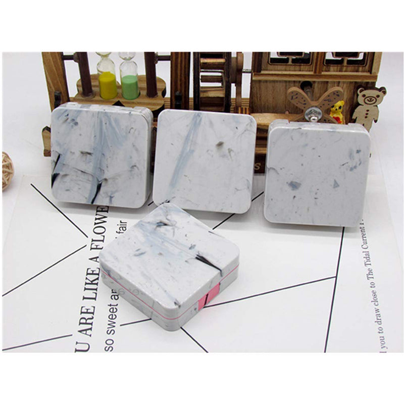 1 Pc Marble Contact Lens Case Travel Contact Lens Case Mini Box Beauty Box Companion Box Portable Invisible Mirror Box(Marble Series Rose Gold) - BeesActive Australia