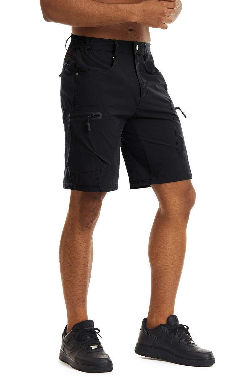 CRYSULLY Men's Hiking Shorts Lightweight Quick Dry Cargo Shorts with 5 Pockets 40 Black - BeesActive Australia