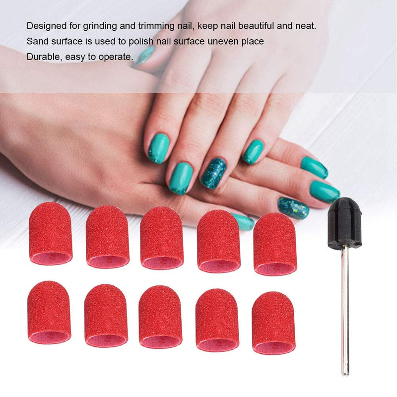 Nail Drill Bits Kit, Sanding Ring Cap Nail Drill Head for Manicure Pedicure Nail Polishing Burr Home Salon Use 10 x 15mm (4#) 4# - BeesActive Australia