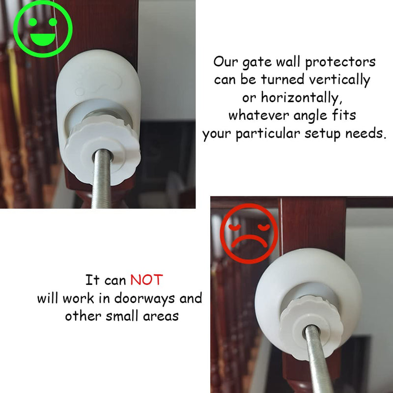 4 Pack Baby Gate Wall Protector, Protect Walls & Doorways for Pet & Dog Gates, Pressure Mounted on Stair Gate, No Screw Need (White) White - BeesActive Australia