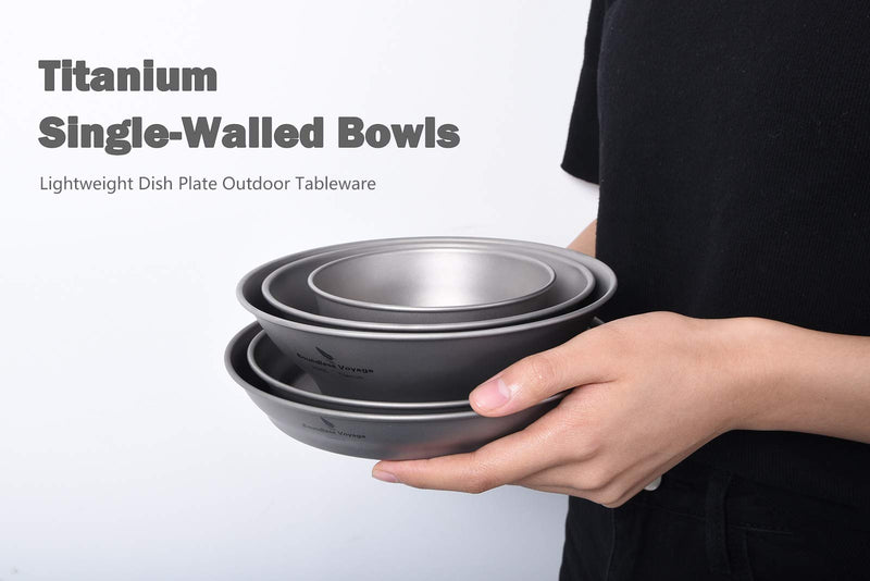 Boundless Voyage Ultralight Titanium Bowl Pan Plate Dish with Carry Bag Outdoor Camping Portable Tableware Cookware ((400ml Bowl)-Ti15163B) (400ml Bowl)-Ti15163B - BeesActive Australia