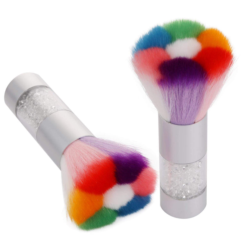 2 Pcs Nail Art Dust Brush Remover Nail Powder For Acrylic Gel UV Nail - BeesActive Australia