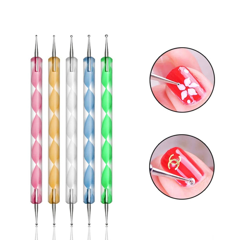 DANNEASY 10Pcs Double Ended Nail Art Point Drill Drawing Pen Set Acrylic Builder UV Gel Nails Extension Dipping Powder Manicure Tools KIT 1 - BeesActive Australia