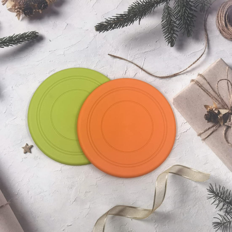 Dog Flying Disc, Puppy Flyer Toy React Faster Training Interactive Toys for Small Medium Large Dog, Lightweight Durable and Water Resistant Floating Saucer Green+Orange - BeesActive Australia