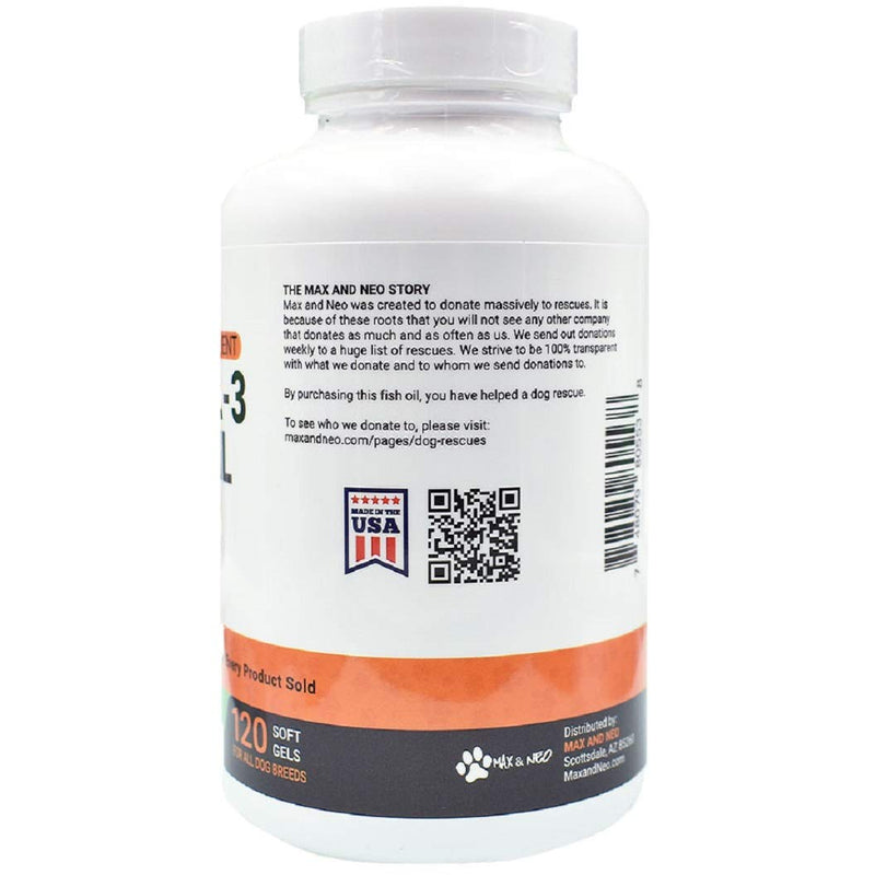 Max and Neo Omega 3 Fish Oil for Dogs 1000mg - We Donate One for One to Dog Rescues for Every Product Sold - BeesActive Australia