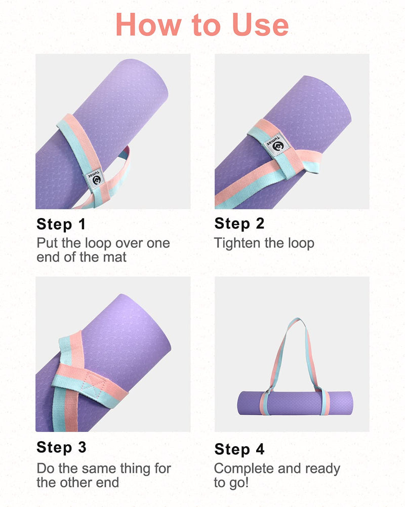 Tumaz Yoga Mat Strap [MAT NOT Included] 64 IN 01. Candy - BeesActive Australia