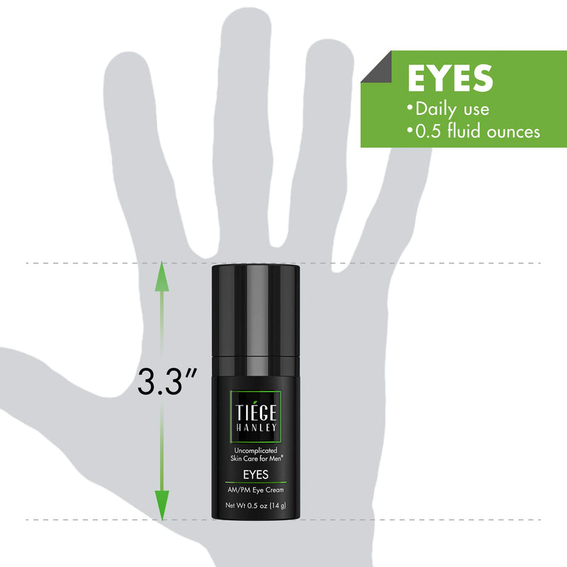 Tiege Hanley Eye Cream for Men (EYES) | Morning and Night | Caffeine to Fight Dark Circles and Wrinkles like a Ninja | Fragrance Free for Sensitive Skin | 0.5 Ounces - BeesActive Australia