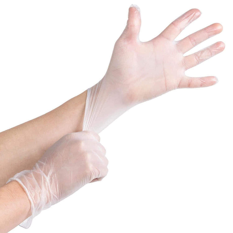 100 Pack Strong Quality Large Disposable Gloves Clear Powder Free Latex Free Food Safe Gloves Easy to WEAR - Perfect for Everyday Multi Purpose USE - BeesActive Australia