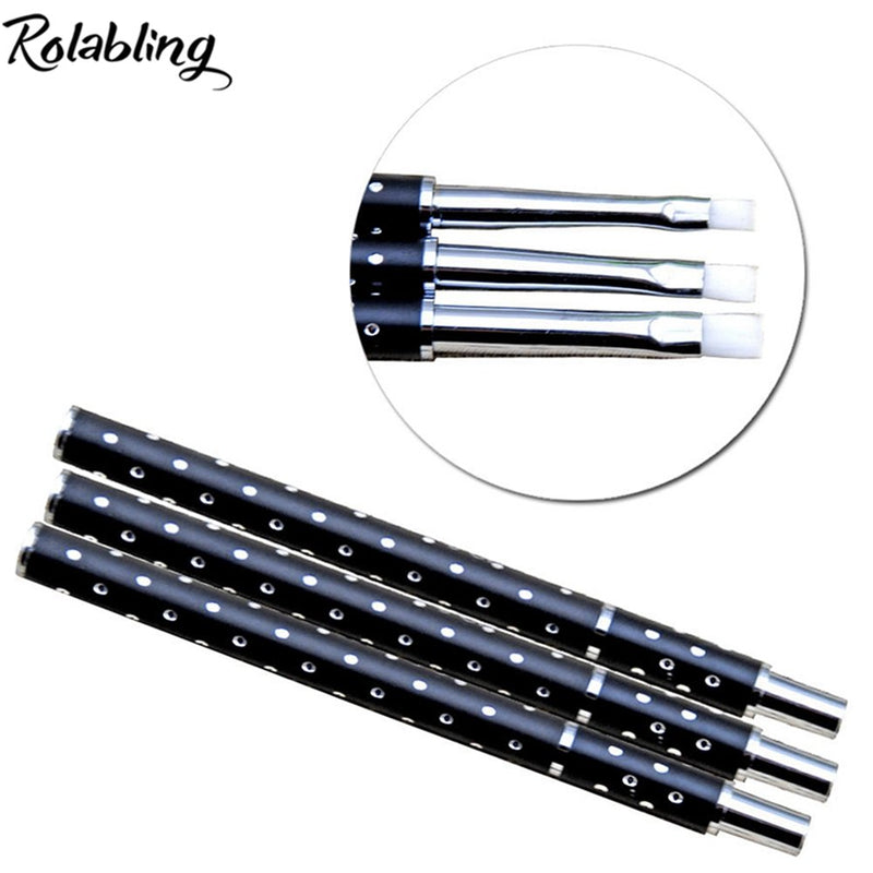 Rolabling Acrylic Nail Art Brushes Drawing Pen Polish Brush set Nail UV Gel Nail Art Tool Kit 3pcs/set (Size3-1) Size3-1 - BeesActive Australia