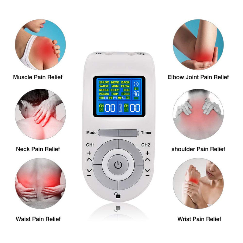 TENS & EMS Massage Device with 12 TENS Modes-Therapy Massager for Pain Muscle Back Neck Stress Sciatic Relief Muscle Nerve Stimulators - BeesActive Australia
