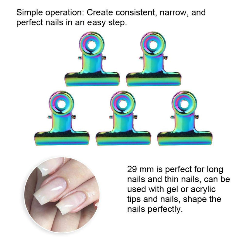 Nail Extension Clips,5pcs Stainless Curve Nail Extension Clips Multi-functional Nail Art Accessories, Gel Extension Nails Art Tool - BeesActive Australia