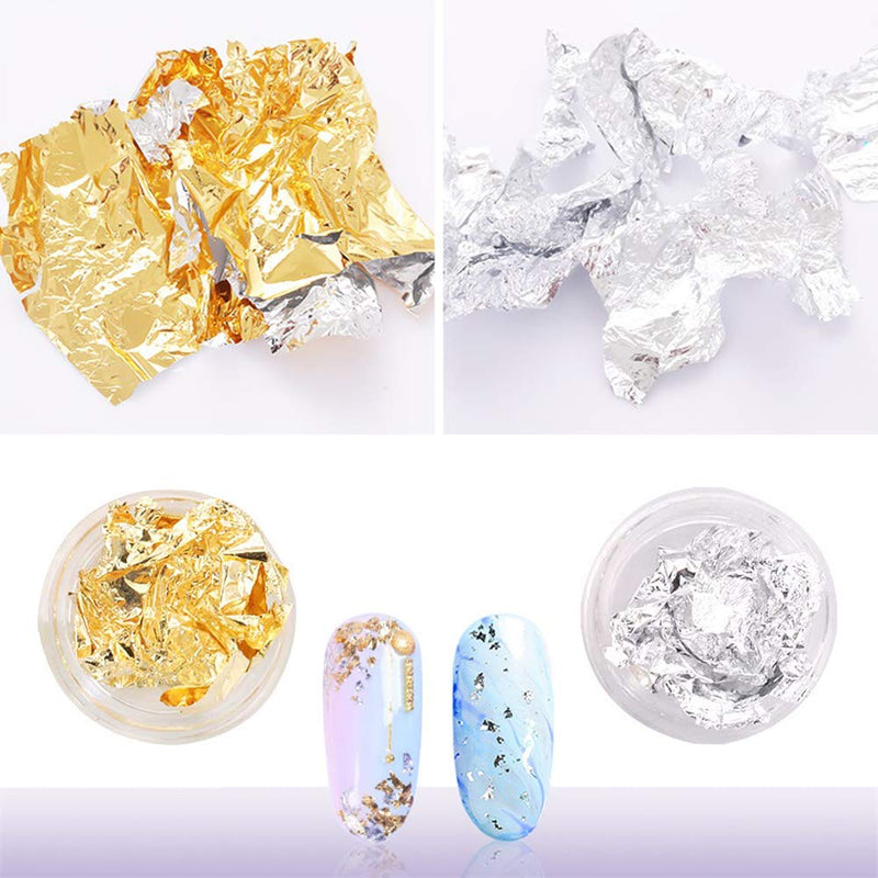 Pack of 24 Nail Paillette Chip Foil Nail Art Design Decoration with Nail Sticker As a Gift - BeesActive Australia