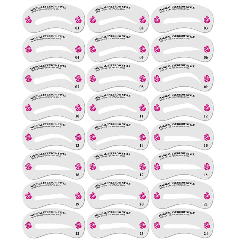 24 PCS Different Styles Eyebrow Shaping Stencils, Kalolary Eyebrow Grooming Stencil Kit Shaping Templates DIY Tools - BeesActive Australia