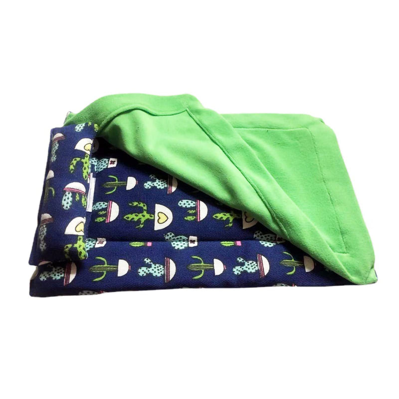 Dnoifne Reptile Sleeping Bag, Reptile Pets' Sleeping Bag Set with Pillow and Blanket, Hideout Habitat with Soft Warm for Bearded Dragon Leopard Gecko Lizard Blue Rectangle - BeesActive Australia