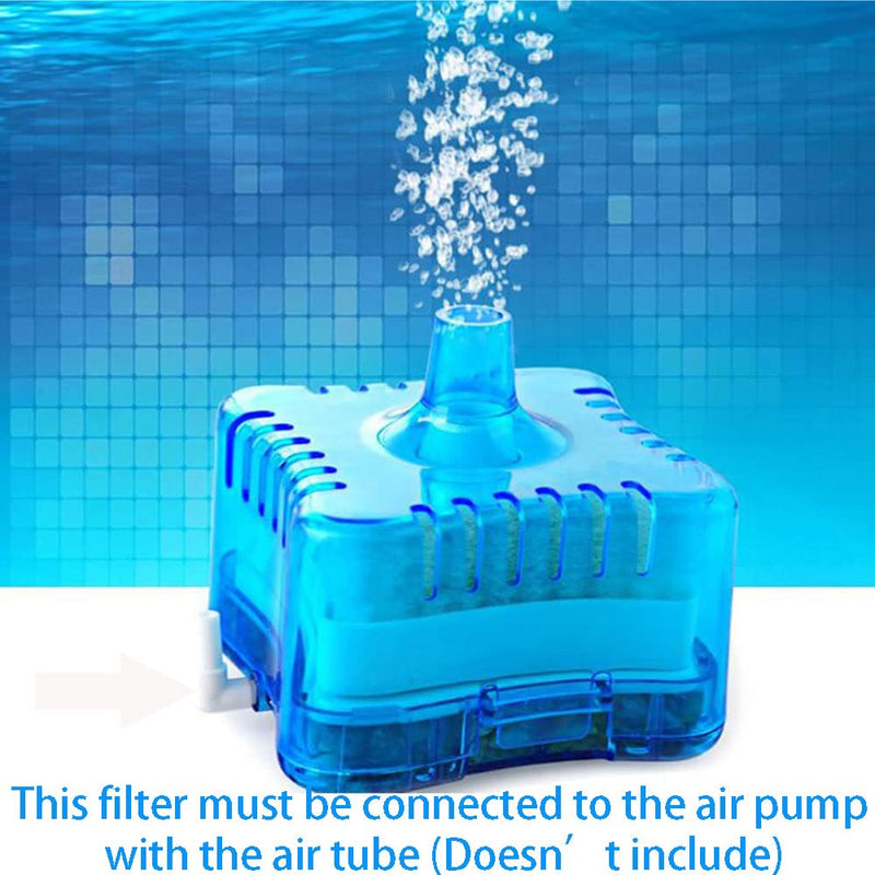 FRIRODSAY Fish Tank Filter Aquarium Sponge Filter Quiet Small for 1-20 Gallon Aquariums Detachable with Activated Carbon and Air Stone Blue Filter - BeesActive Australia