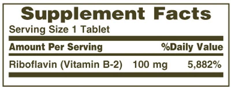 Nature's Bounty Vitamin B2 as Riboflavin Supplement, Aids Metabolism, 100mg, 100 Count, Pack of 3 - BeesActive Australia