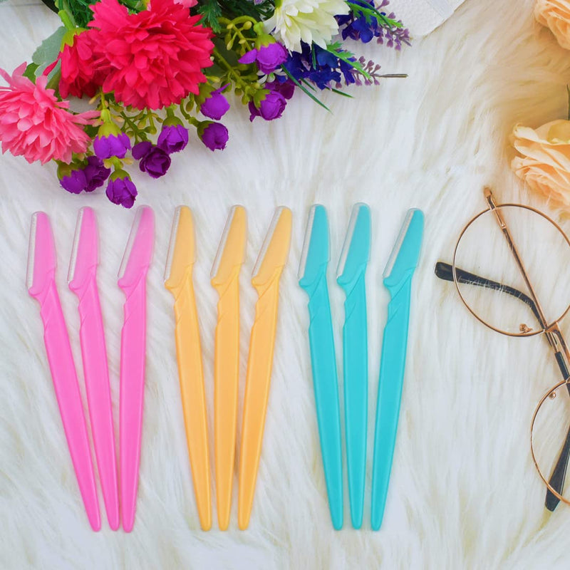 9 Pcs Eyebrow Razors Multipurpose Fine Hair Remover Precisely Eyebrow Trimmer Portable Facial Hair Sharp Removers - BeesActive Australia