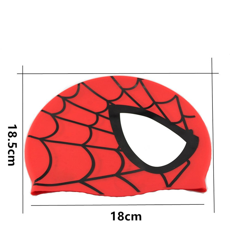 Swimming Cap,Dream Wings Waterproof Silicone Unisex Swimming Hat Spider Pattern Long Hair Hat for Kids Children,Boys and Girls for Water Sports (Red) Red - BeesActive Australia