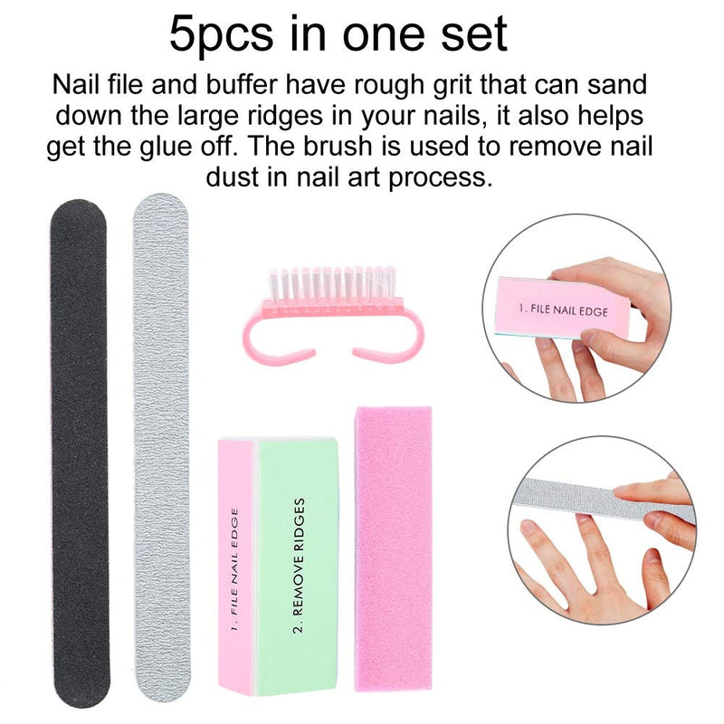 Professional Nail File Set, Nail Tool Kit for Living Room and Home, Natural Nails and Acrylic Manicure Tools(5pcs/Set) 5pcs/Set - BeesActive Australia