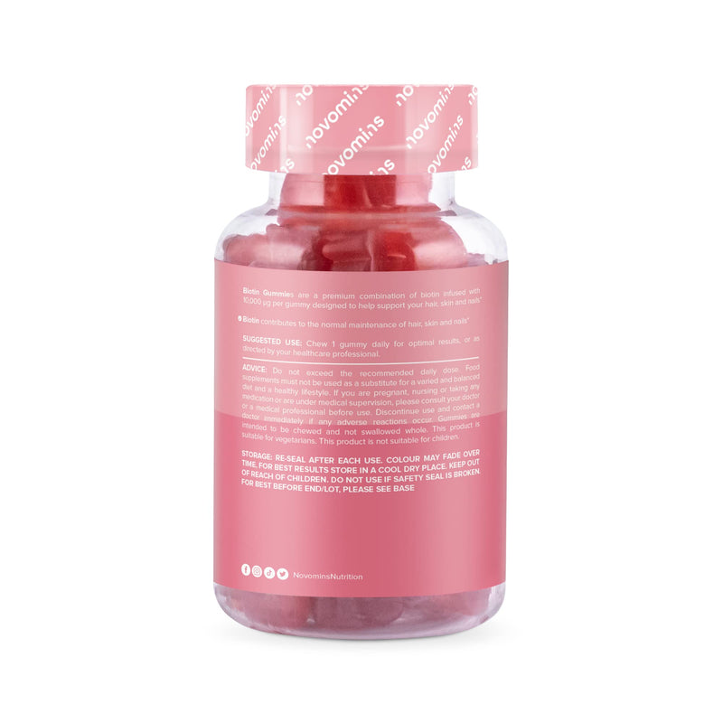 Biotin Gummies - 10,000 mcg -2 Month Supply - Hair Vitamins �- Vegan - Chewable Hair Vitamins � Anti Hair Loss and Thinning Supplement � Hair Gummies for Hair Growth - Made by Novomins - BeesActive Australia
