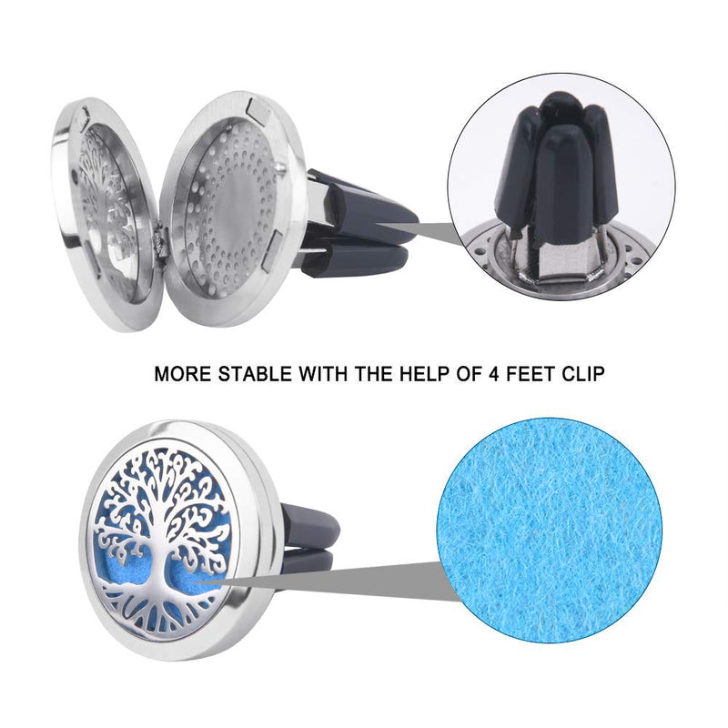 Vicloon Car Aromatherapy Essential Oil Diffuser，Car Air Freshener Vent Clip Locket 2 Feet Clip and 10 Refill Felt Pads，Car Aromatherapy Diffuser Locket Car Oil Diffuser for Car, Office or Other Places B - BeesActive Australia