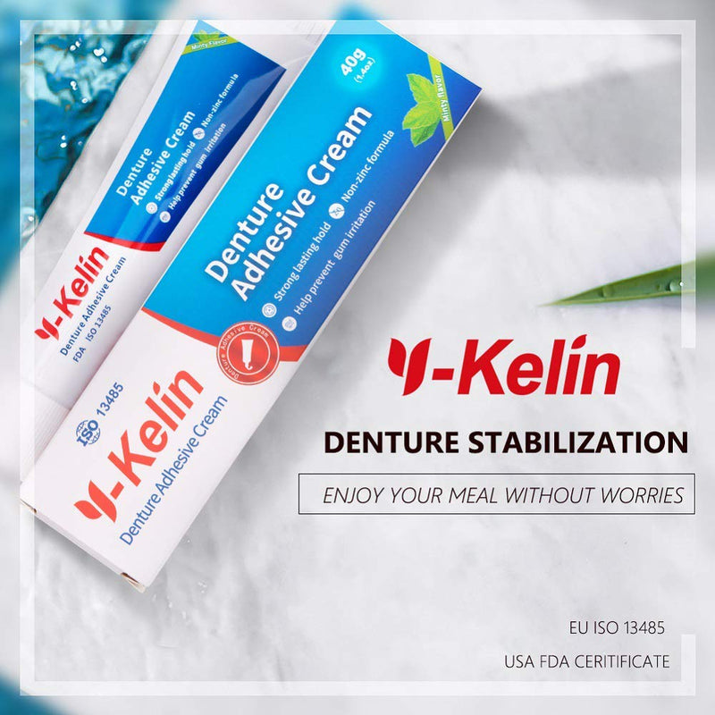 Y-Kelin Denture Adhesive Cream 40gr /1.4oz, 4 pack - BeesActive Australia