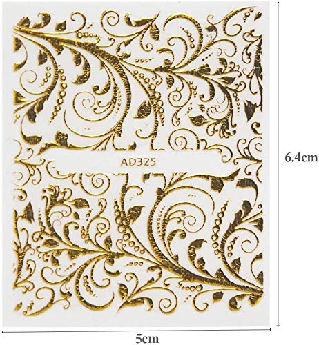 21 Sheets 3D Metallic Nail Decoration • Nail Decals Stickers Self Adhesive Nail Art (No Repeat Design) - BeesActive Australia