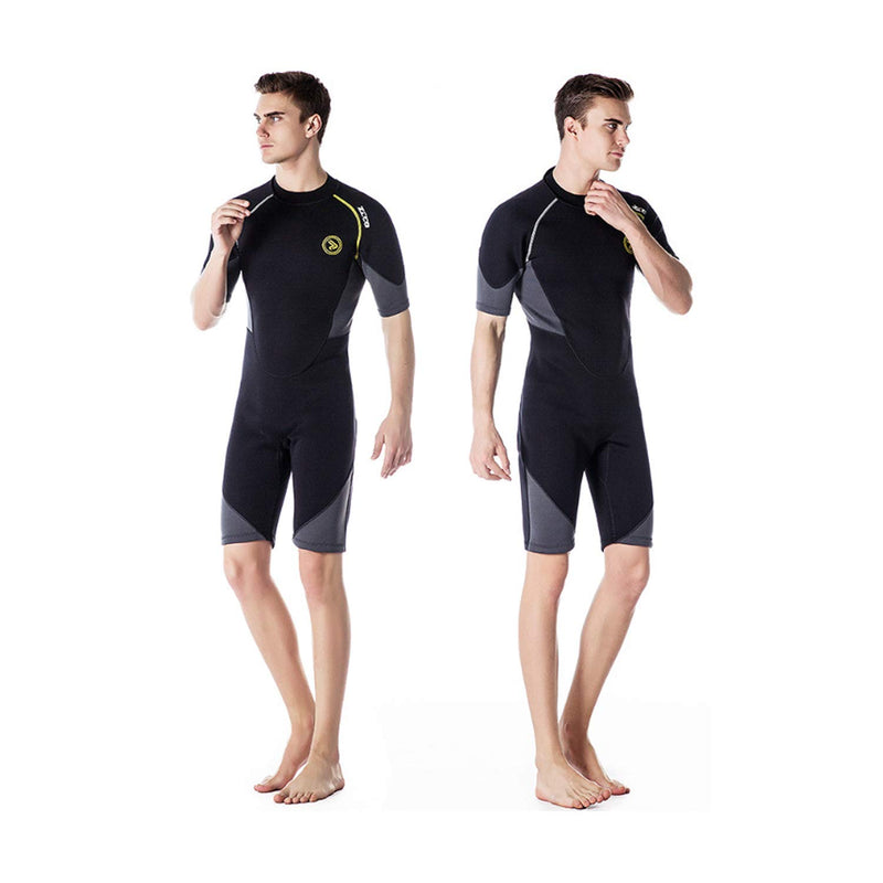 ZCCO Men's Wetsuits 1.5/3mm Premium Neoprene Back Zip Shorty Dive Skin for Spearfishing,Snorkeling, Surfing,Canoeing,Scuba Diving Suits 1.5mm Small - BeesActive Australia