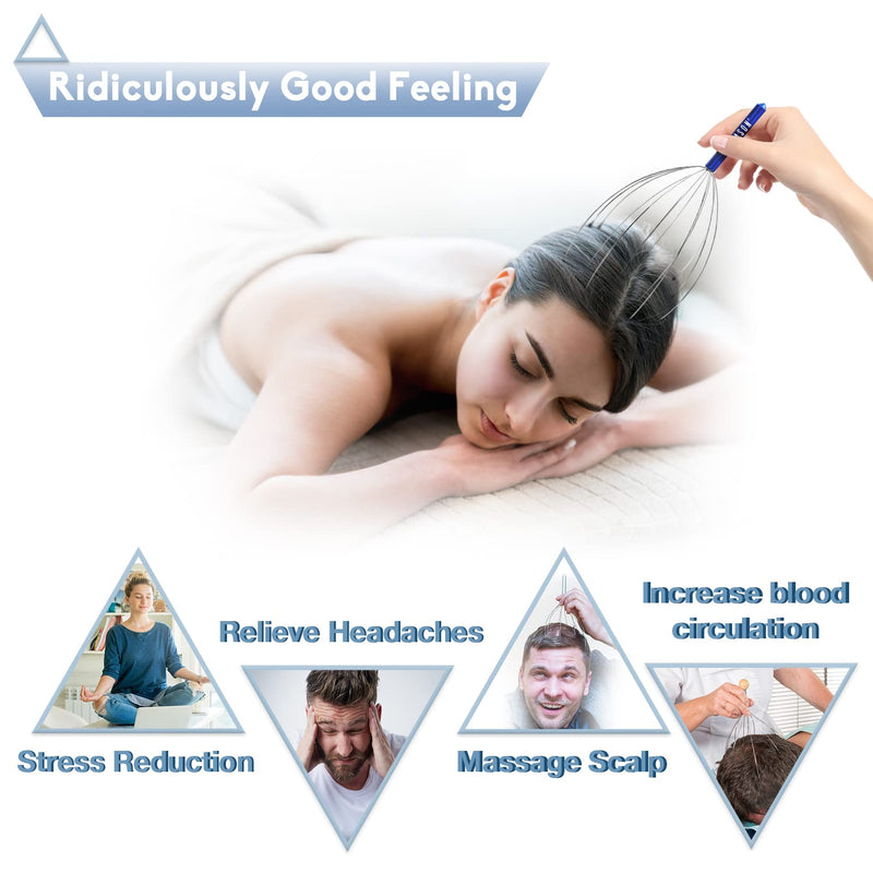 Scalp Massagers, Handheld Head Massage Tingler Novelty Gifts for Men Women, Scratcher for Deep Relaxation, Hair Stimulation and Stress Relief, Stocking Fillers Birthday Christmas Gifts (1 Pack) 1 Pack - BeesActive Australia
