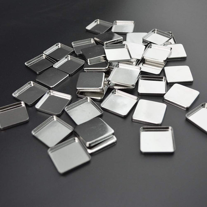 Lurrose 56pcs Empty Square Metal Pans for Magnetic Eyeshadow Makeup Palette Pressed Powder(26mm) - BeesActive Australia