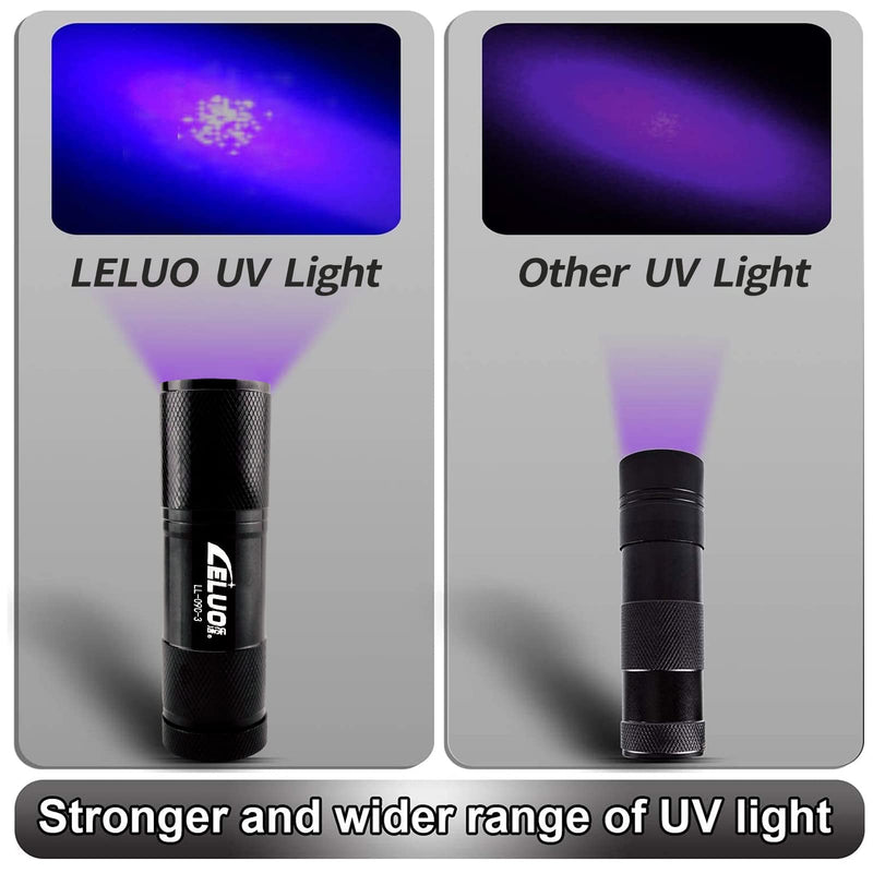 LELUOHQ Black UV Handheld Flashlights,9 LED Mini Light 395nm,Portable Pet Stain Detector for Pet Urine,Bed Bugs - BeesActive Australia