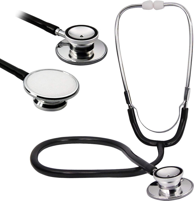 Valuemed Pro Double Dual Head Black Tube Stethoscope Doctor Nurse EMT Vet Medical Health Care (Black) - BeesActive Australia