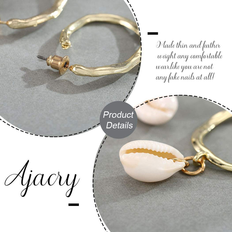 Ajacry Boho Seashell Earrings Gold Circle Ear Earrinngs Ear Pendants Accessories Jewelry for Women and Girls - BeesActive Australia