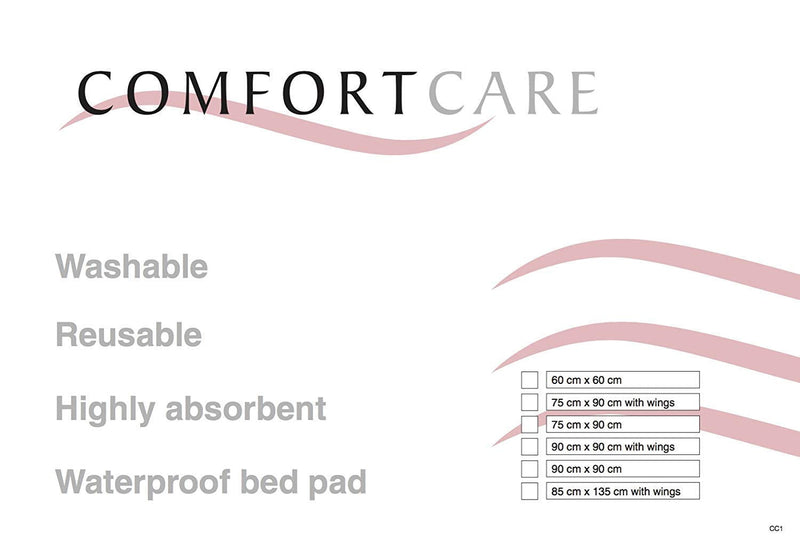 ComfortCare Eco Blue, Washable Incontinence Pad Bed Protector Sheet, Single Bed Pad with Tucks,90 x 90cms,35½" x 35½" - BeesActive Australia