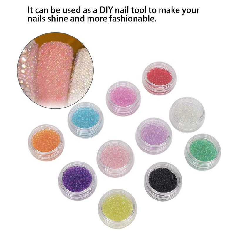 Alucy 11Pcs Nail Art Tools Non-Porous Caviar Beads Epoxy DIY Jewelry Manicure Decorations 1-3mm Nail Art Tools - BeesActive Australia