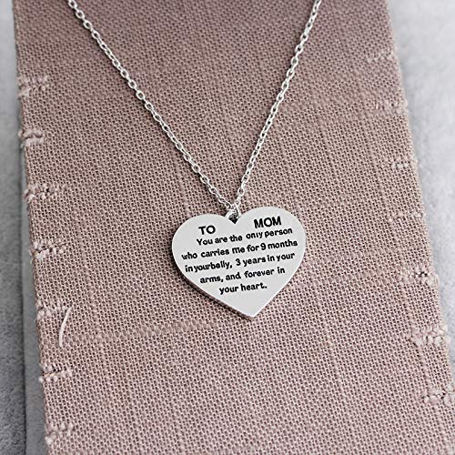 Gifts for Mom Women to Mom You are The Only Person Mom Heart Pendant Necklace Mom Gifts Charm Fashion Chain Necklace Gifts for Mother from Son Daugter - BeesActive Australia