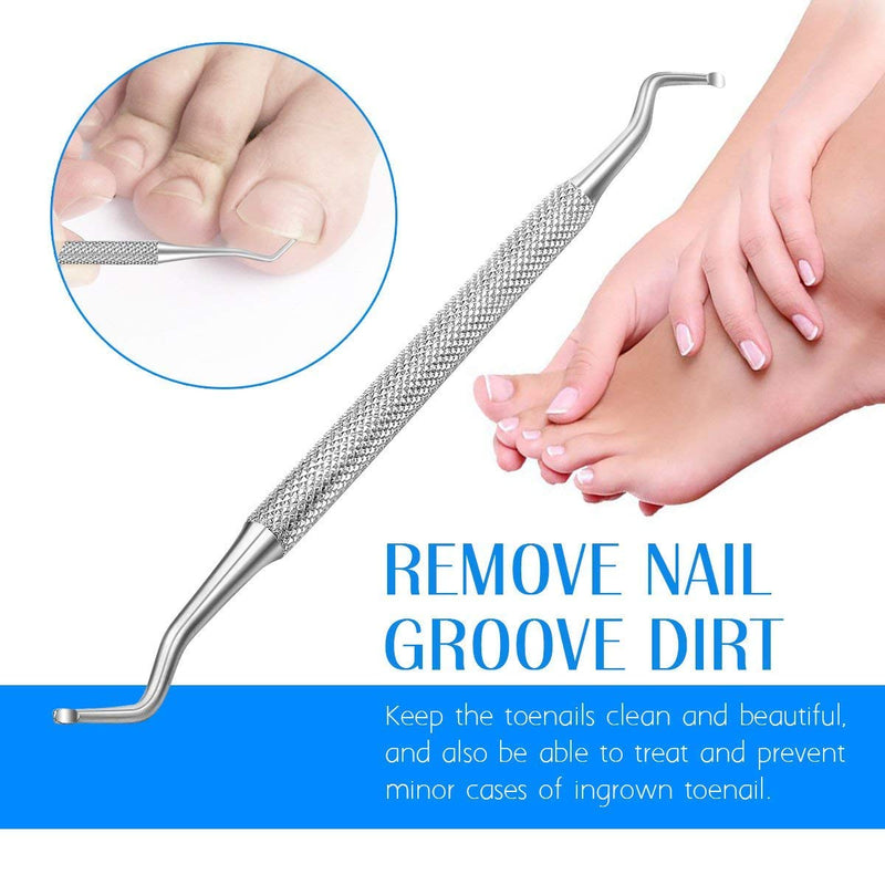 Ingrown Toenail File and Spoon Nail Cleaner Set Stainless Steel Toe Cleaner Tool for Salon Home Use Nail Lifter Double Side Manicure Nail File Kit Foot Care - BeesActive Australia