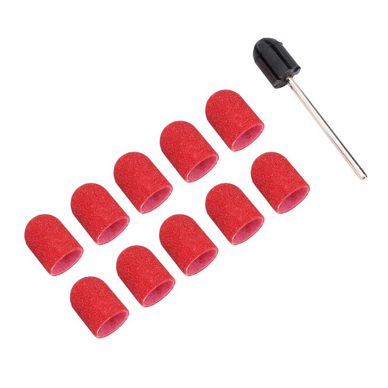 Nail Drill Bits Kit, Sanding Ring Cap Nail Drill Head for Manicure Pedicure Nail Polishing Burr Home Salon Use 10 x 15mm (4#) 4# - BeesActive Australia