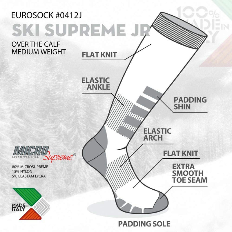 Eurosock girls Junior Supreme Socks X-Small Black - BeesActive Australia