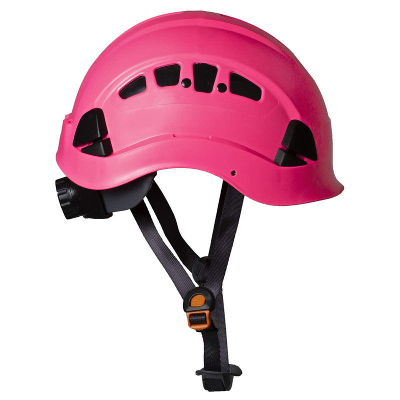JORESTECH - ABS Work-at-Height and Rescue Hard Hat Slotted Ventilated Helmet w/ Adjustable Ratchet 6-Point Suspension ANSI Z89.1-14 Pink - BeesActive Australia
