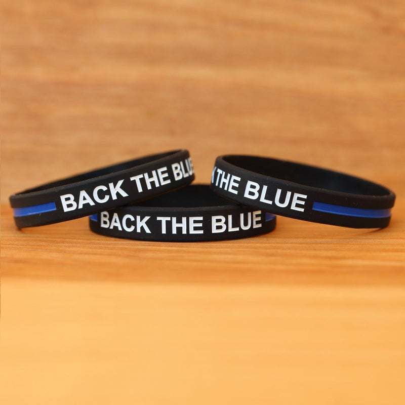 SayitBands 1 Child Back The Blue Thin Blue Line Wristband - BeesActive Australia